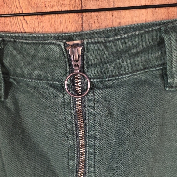 Upcycled We The Free Green Patchwork Skirt with Velvet Hem Size 10/12 - Picture 7 of 16